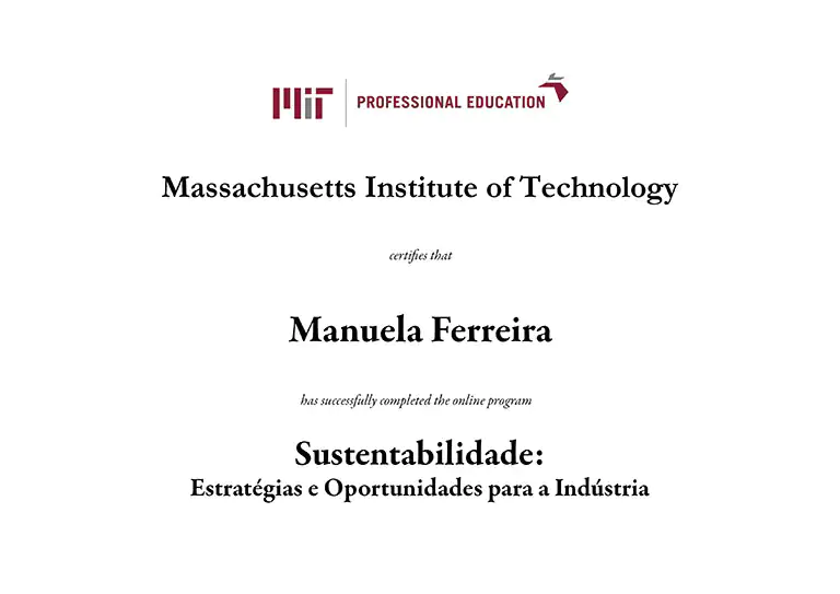 Certificado Sustentabilidade: Estratégias e Oportunidades para a Indústria | MIT Professional Education